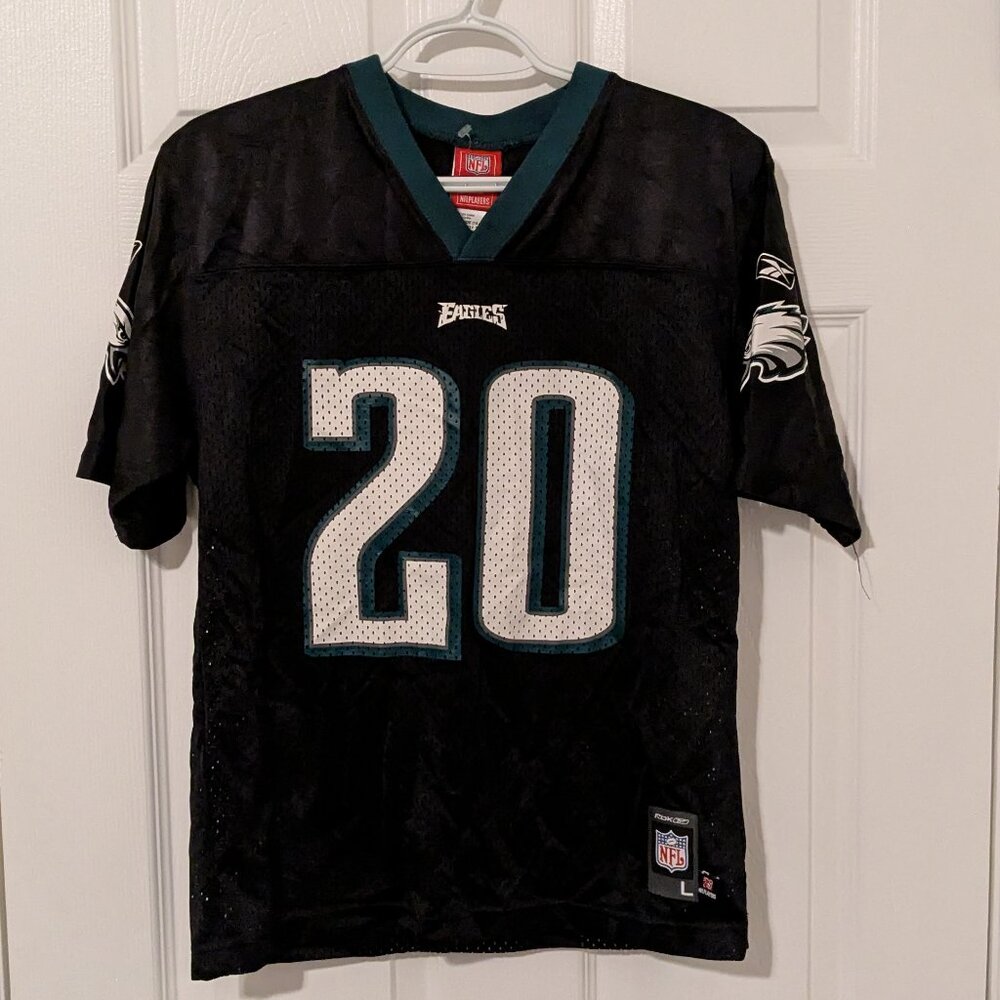 Reebok NFL Brian Dawkins #20 black Phila Eagles Legacy replica jersey size 14-16